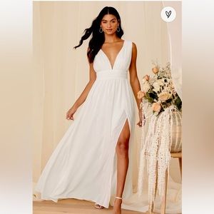 Lulus Heavenly Hues White Maxi Dress